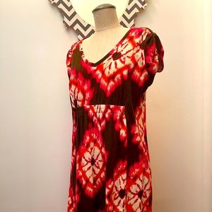 Cotton Summer Dress, Size XL, Pink Muti